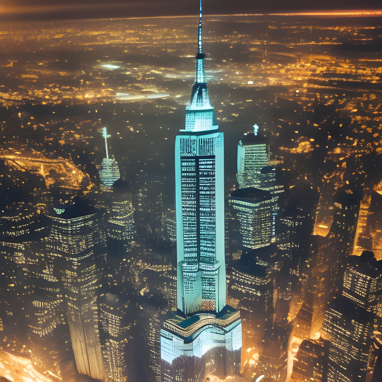 Sleek Alien Mothership Interior Unveils Manhattan Cityscape....