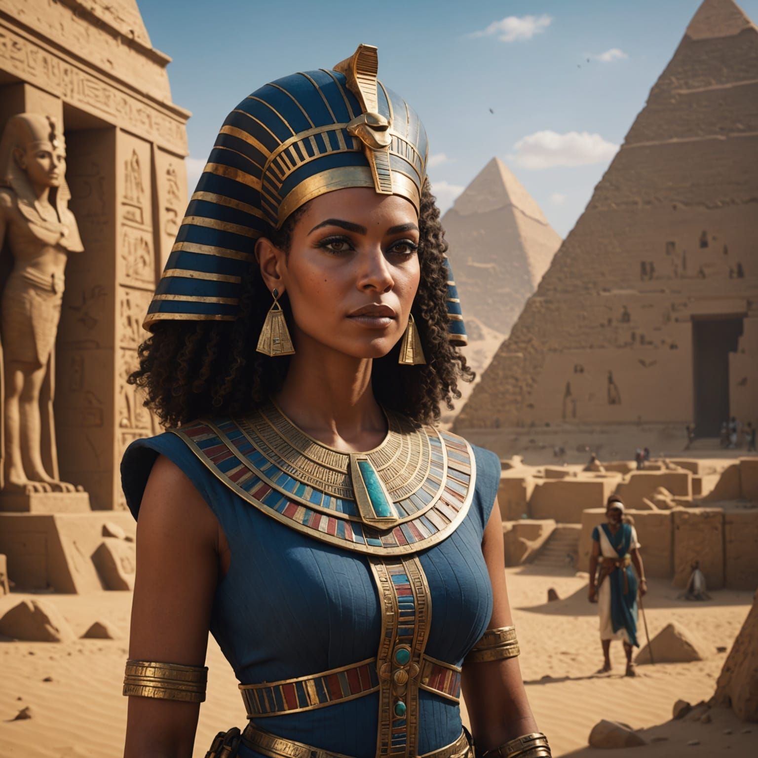 British Egyptologist in Giza: Detailed Digital Painting