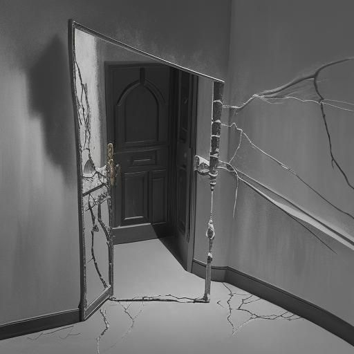 Eerie Door of Light and Shadow: A Surrealist Vision