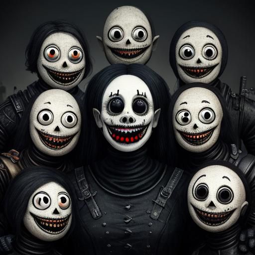 Unsettling Goth Family in Wasteland Apocalypse