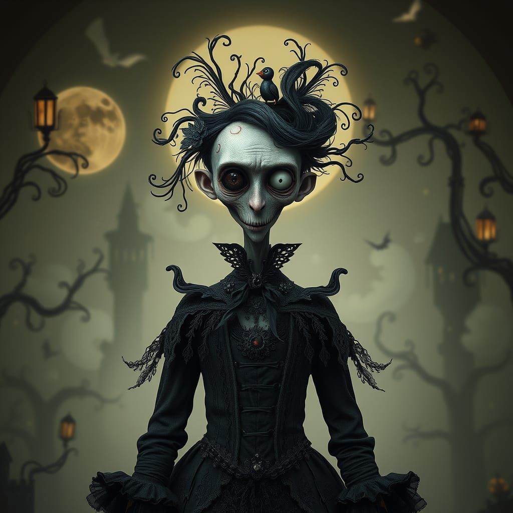 Contradictory Emotions in Dark Victorian Gothic Style