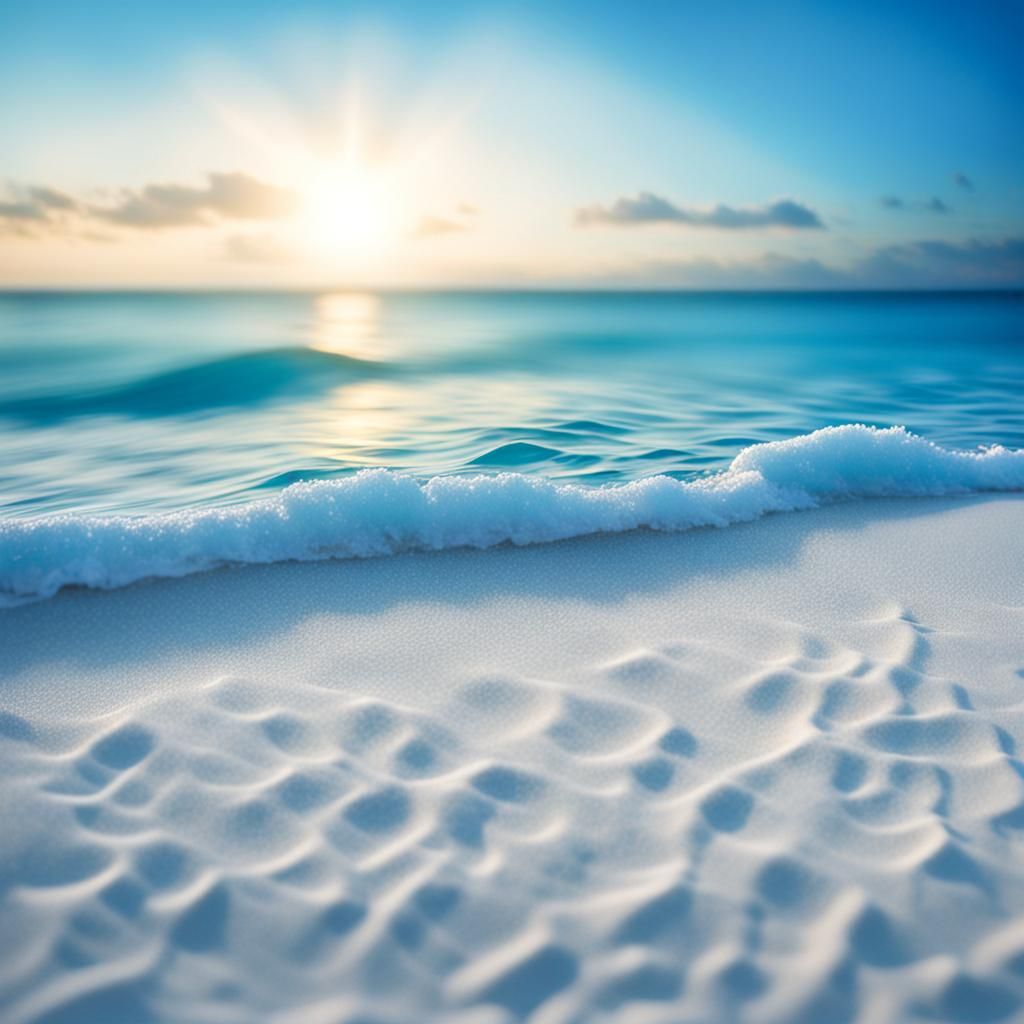 Blue Sea and White Sand Beach Photography