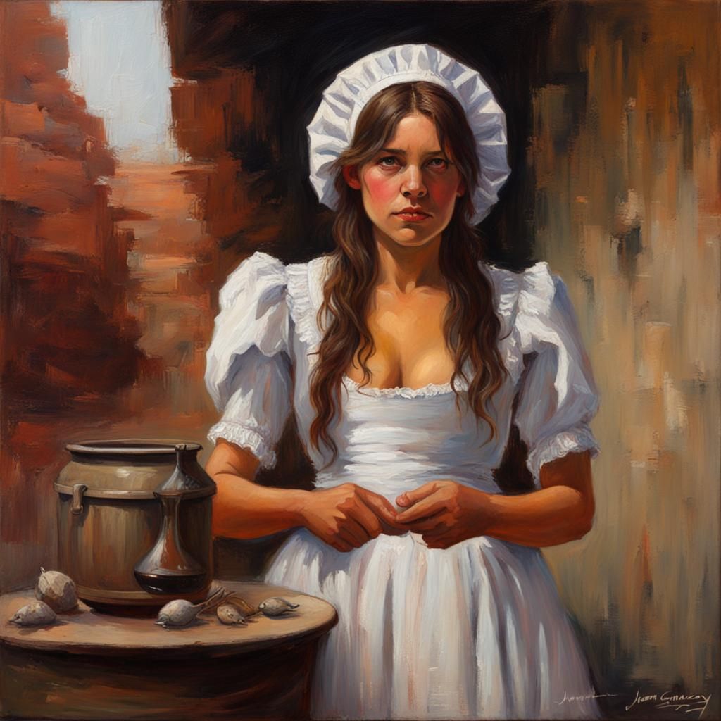 Maid of Life: Oil Painting in Gurney Style
