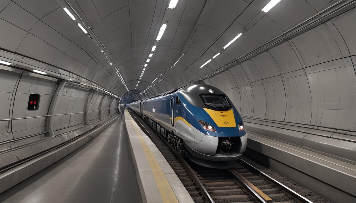 The eurostar in the Channel Tunnel