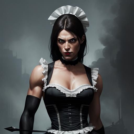 Tough French Maid Ready for Battle