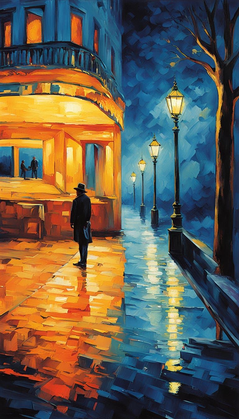 Vibrant Carnival Meets Quiet Solitude on a Weathered Road