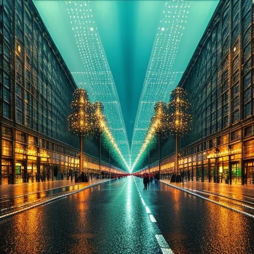 Cyberpunk Cityscape with Neon Lights and High-Tech Billboard...