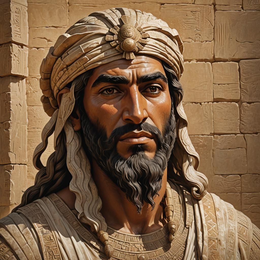 Ancient Mesopotamian King in Akkadian Royal Attire