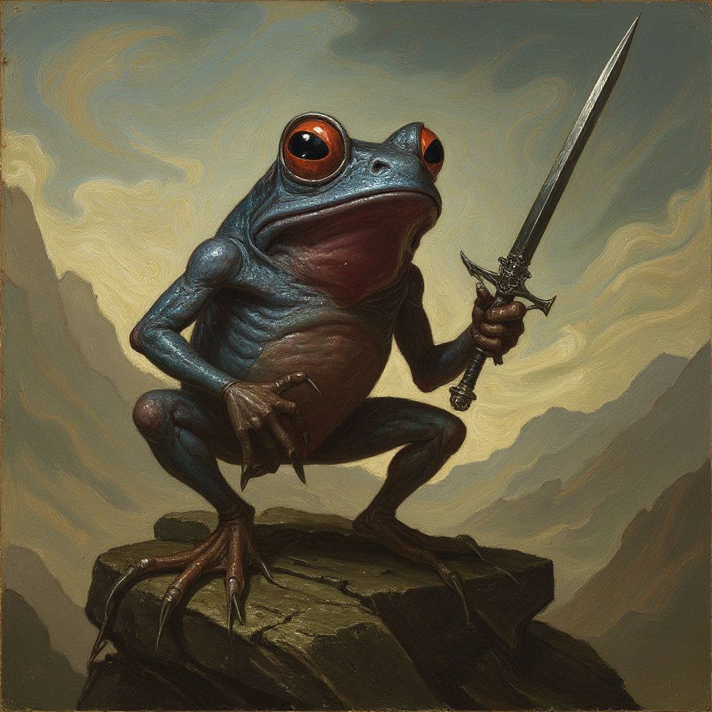 Frog Assassin's Descent: Dark Fantasy Concept Art
