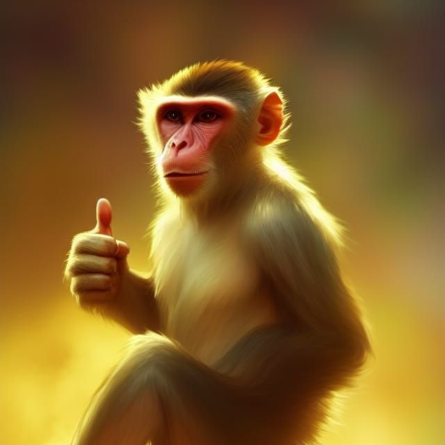 Monkey giving a thumbs up