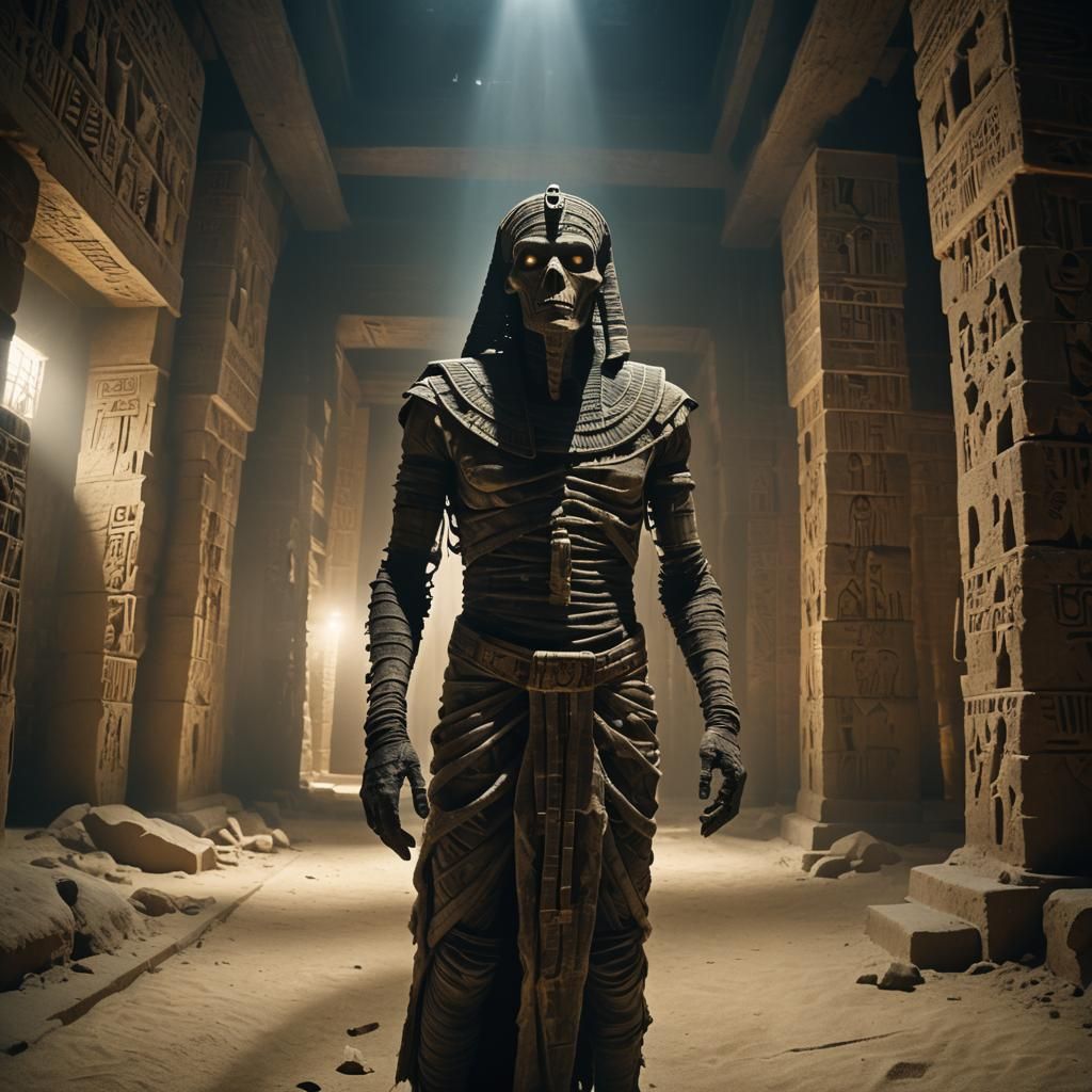 Scary Mummy in Egyptian Pyramid Hall