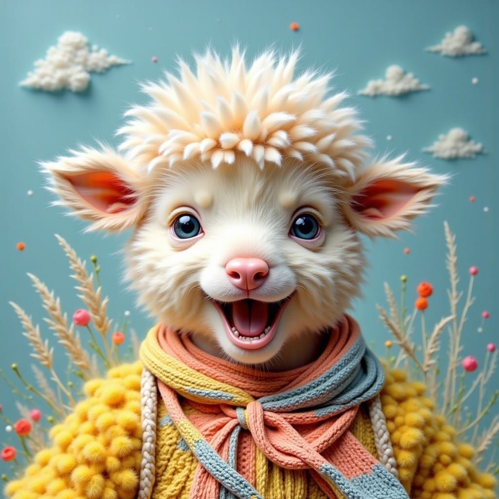 Cute Furry Friends in a Whimsical Scene