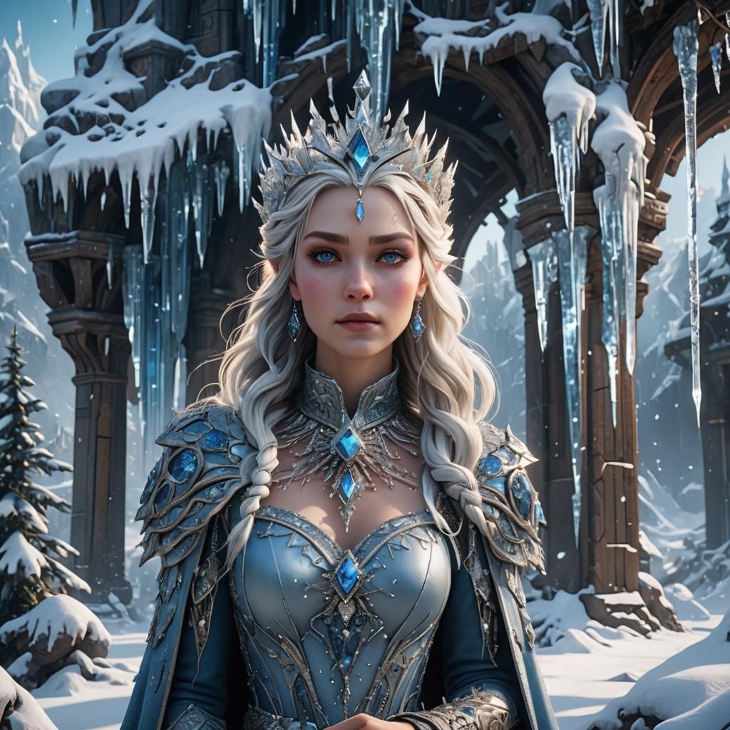 Snow Queen with Icicles and Diamonds
