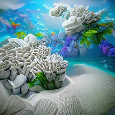 Vibrant Coral Reef Ecosystem in Clear Ocean
