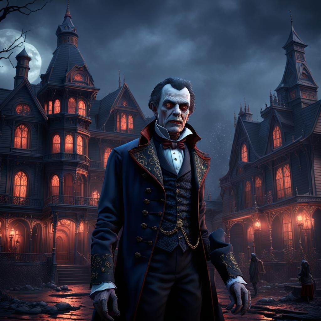 Victorian Vampire in Detailed Matte Painting