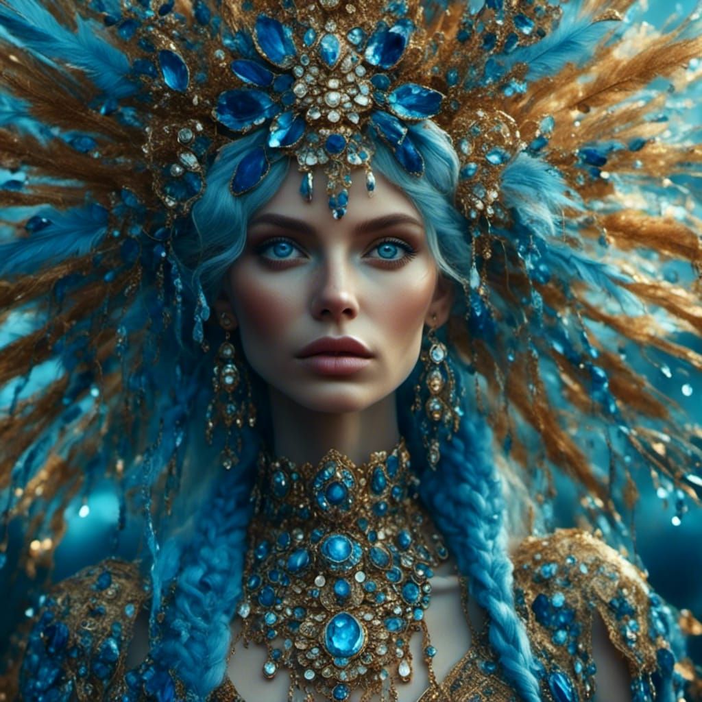 Hyperrealistic Beautiful Woman with Blue Eyes in 8k