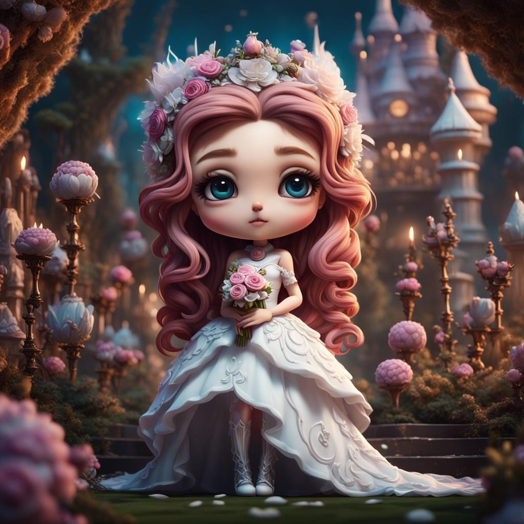 Chibi Bride in Wonderland: Fantasy Concept Art