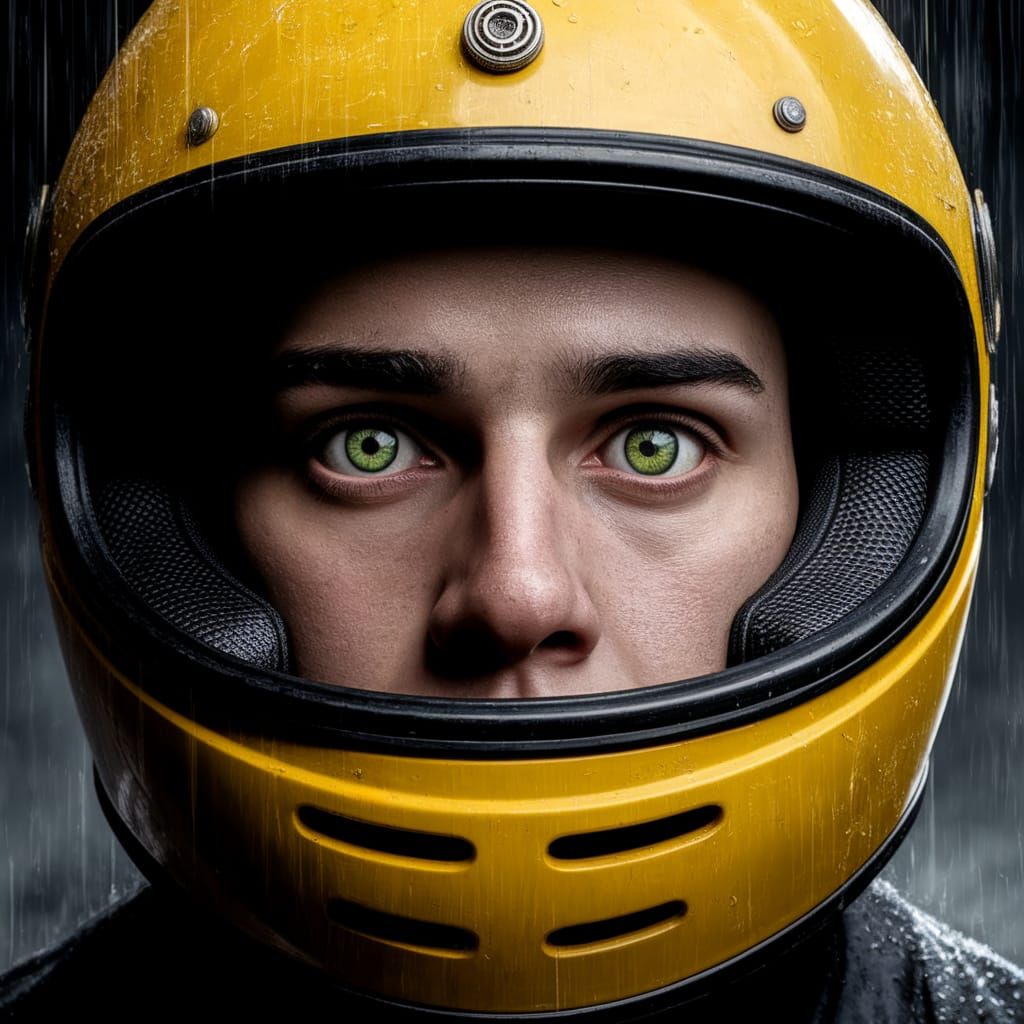 Eerie Green Eyes Expose the Truth in Rainy Grunge Style