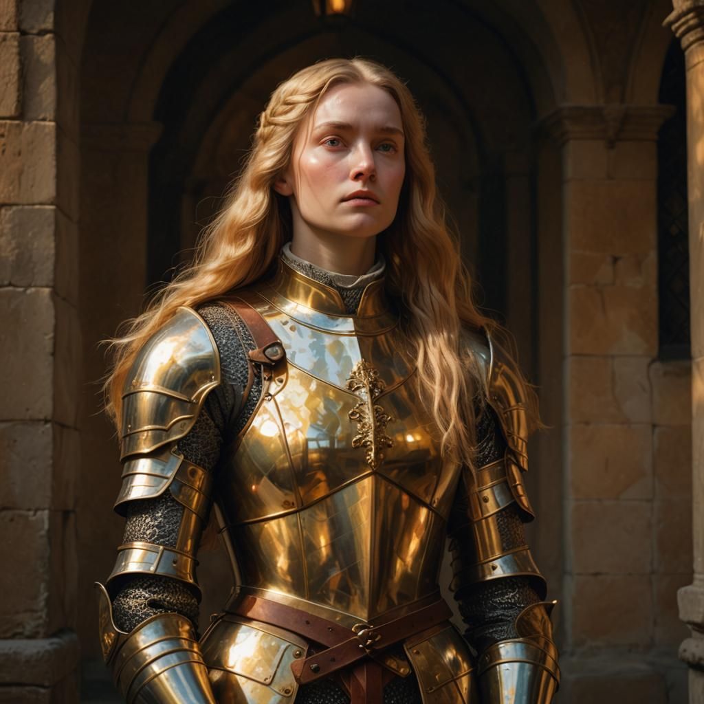 Renaissance Portrait of a Knight in Golden Armor