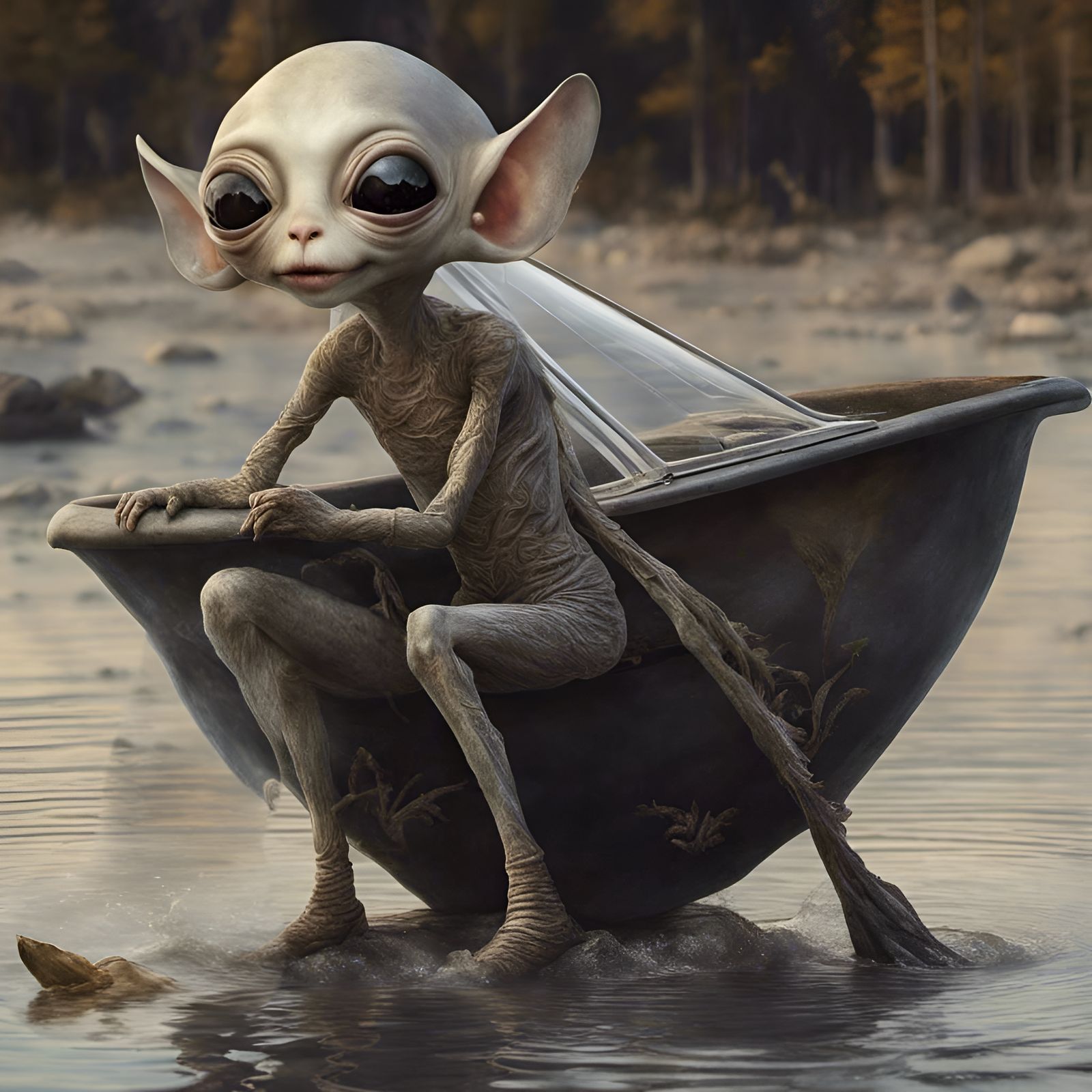 Happy Alien People Pets in Bizarre Art Style