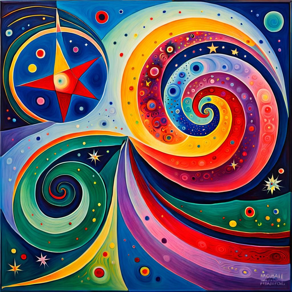 Abstract Geometric Stars in Vivid Color