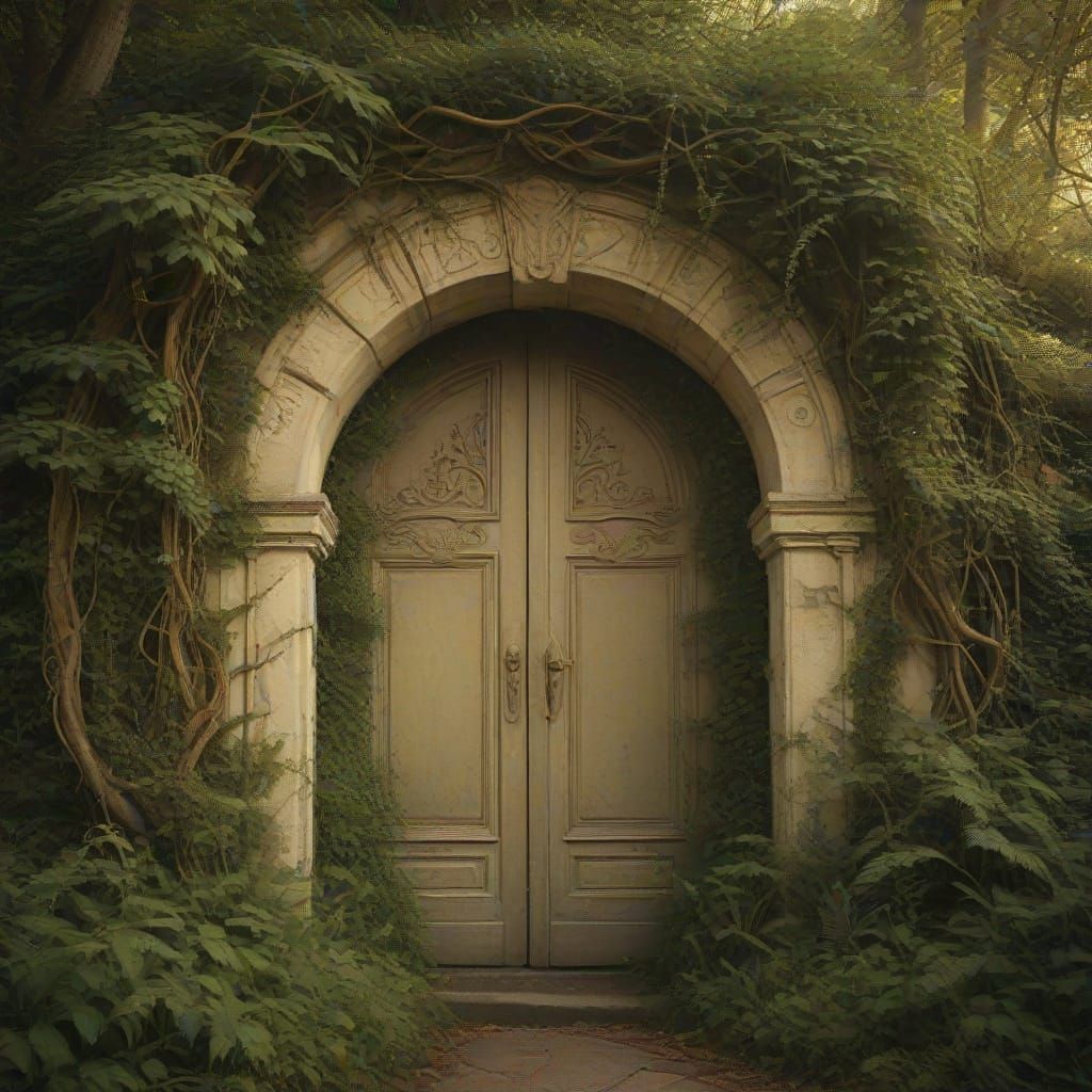 Enchanted Forest Doorway in Art Nouveau Style