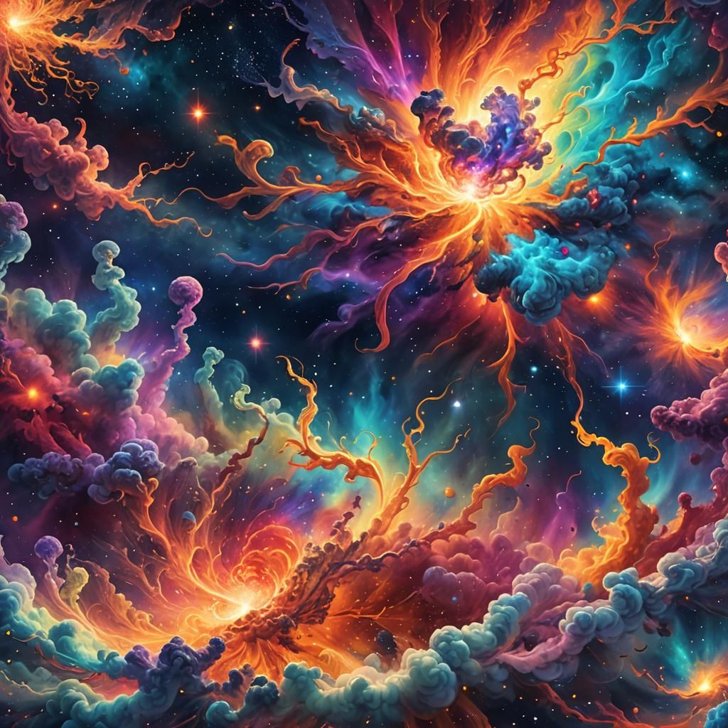 Psychedelic Cosmic Clouds in Deep Space