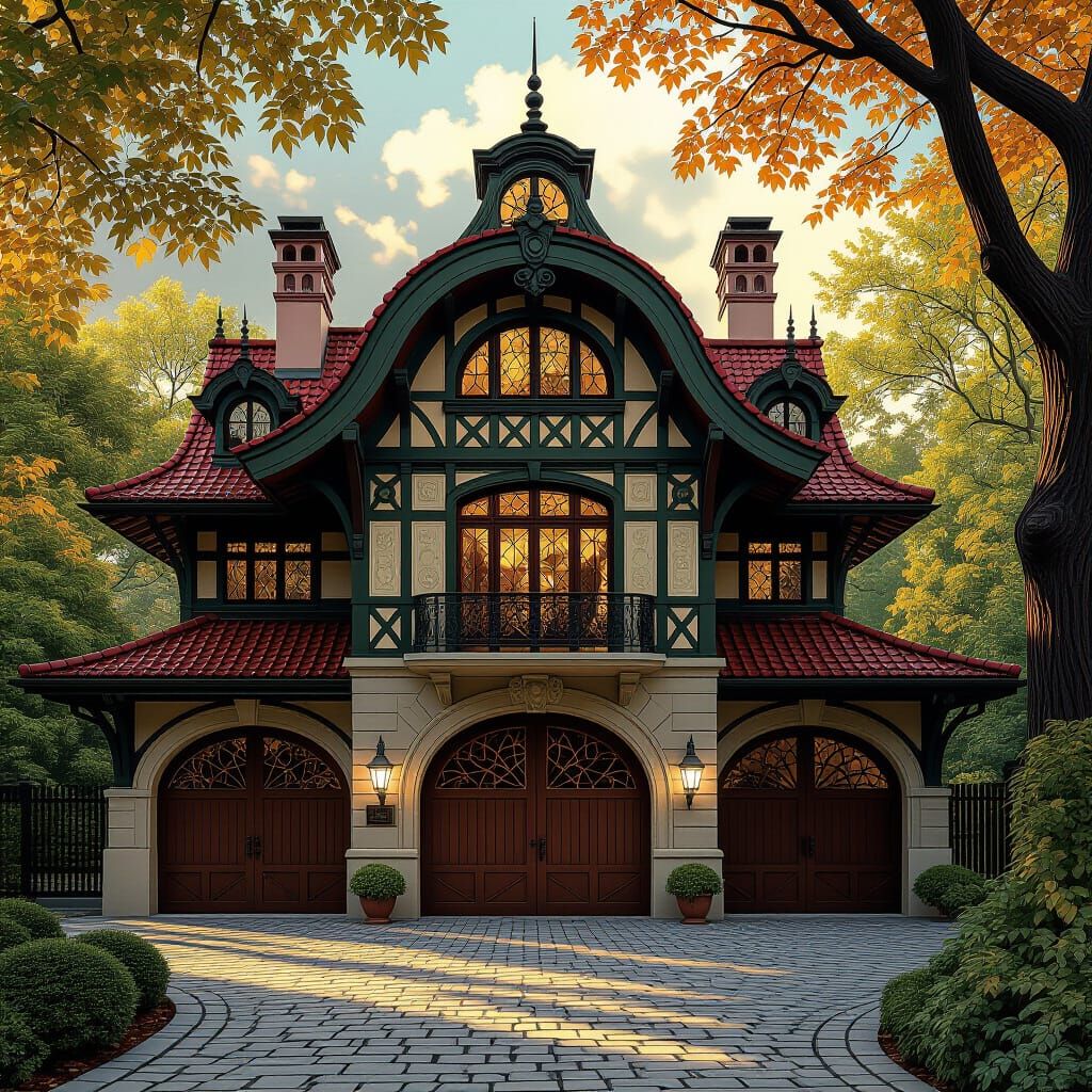 Art Nouveau Carriage House and Barn, 1899