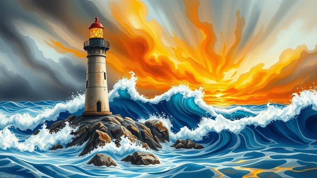 Ethereal Lighthouse in a Hyper-Realistic Dreamscape
