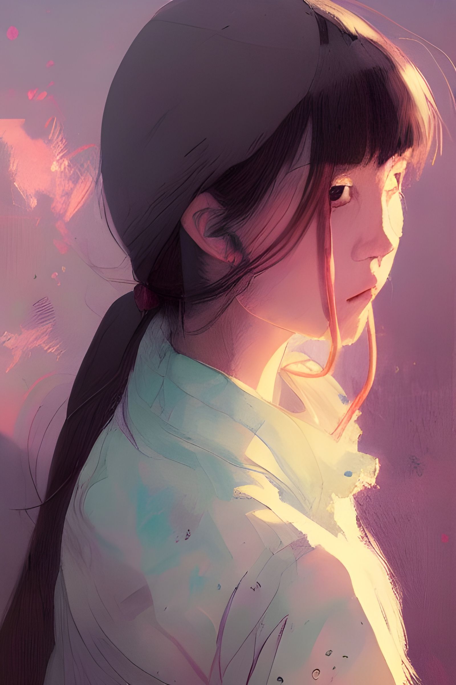 Anime Girl Portrait in Ghibli Style