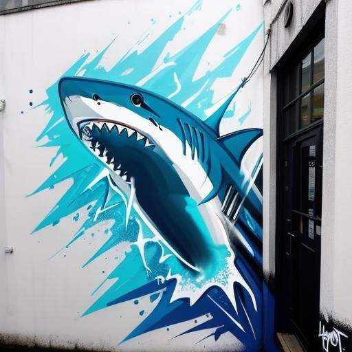 Shark graffiti