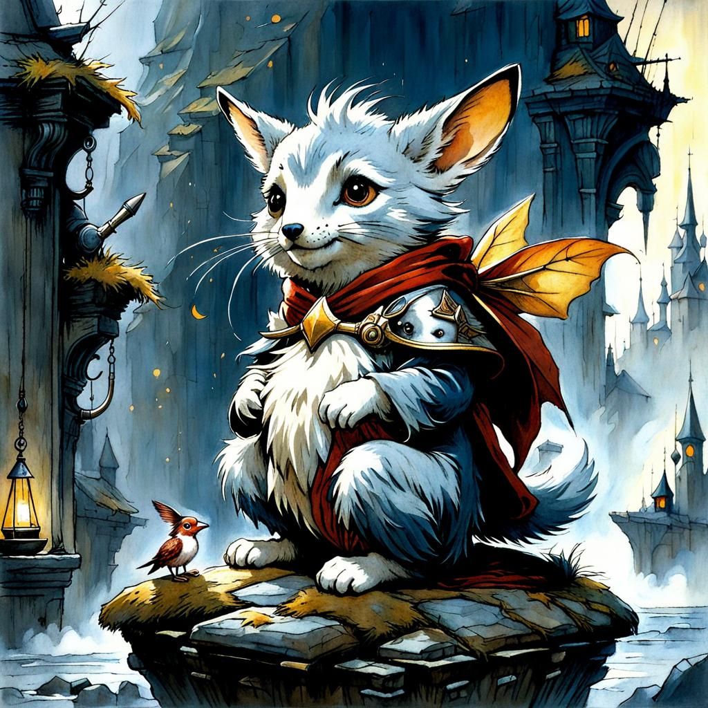 Regal Paladin in Fairy-Tale Landscape