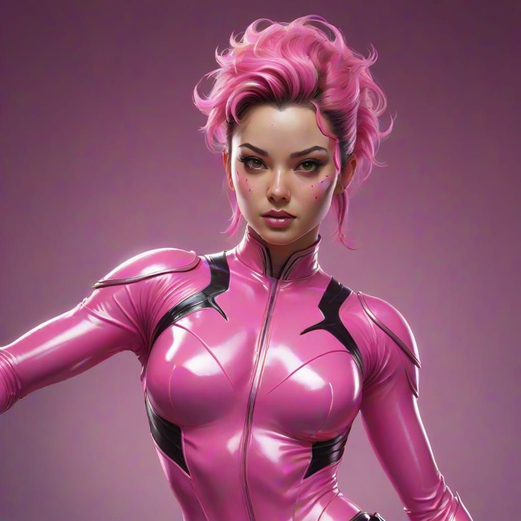Hyperrealistic Pink Power Ranger Concept Art