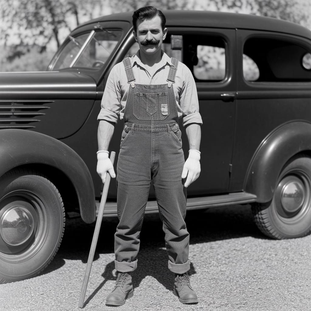 Comedic Legend Channels Mario in Vintage Black and White