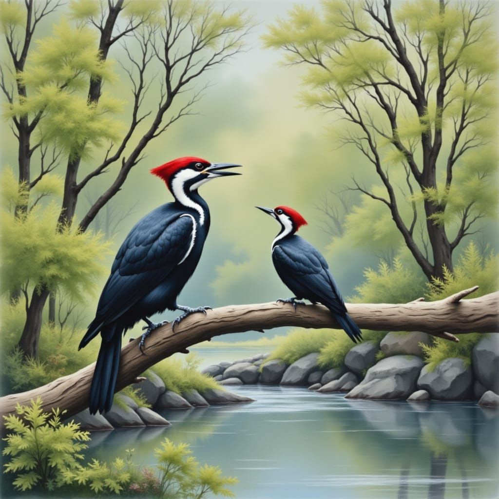 Pileated Woodpecker on River Branch