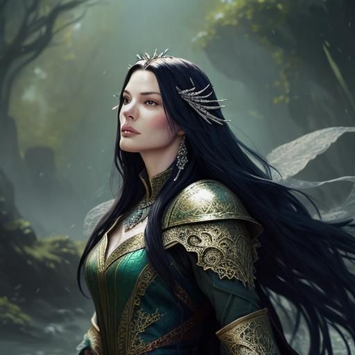 Hyperrealistic Arwen Portrait with Dramatic Lighting