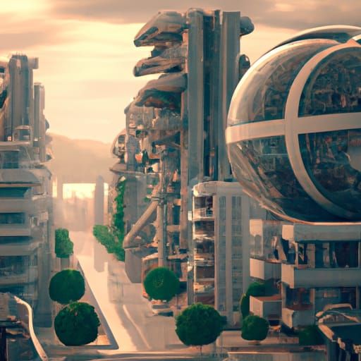 Futuristic Neighborhood Rendered in 3D with Unreal Engine