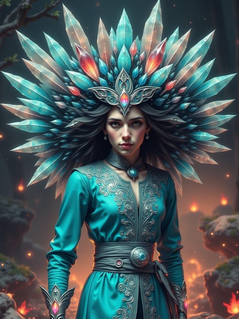 Enchanted Crystal Sage in Mystical Forest