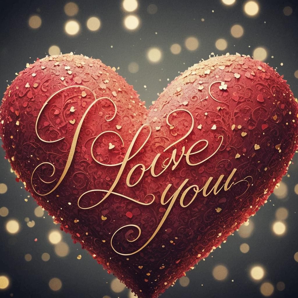 Elegant "I Love You" Wallpaper with Romantic Design
