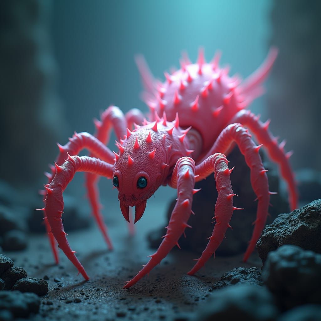 Majestic Pink Scorpion in Ethereal Light