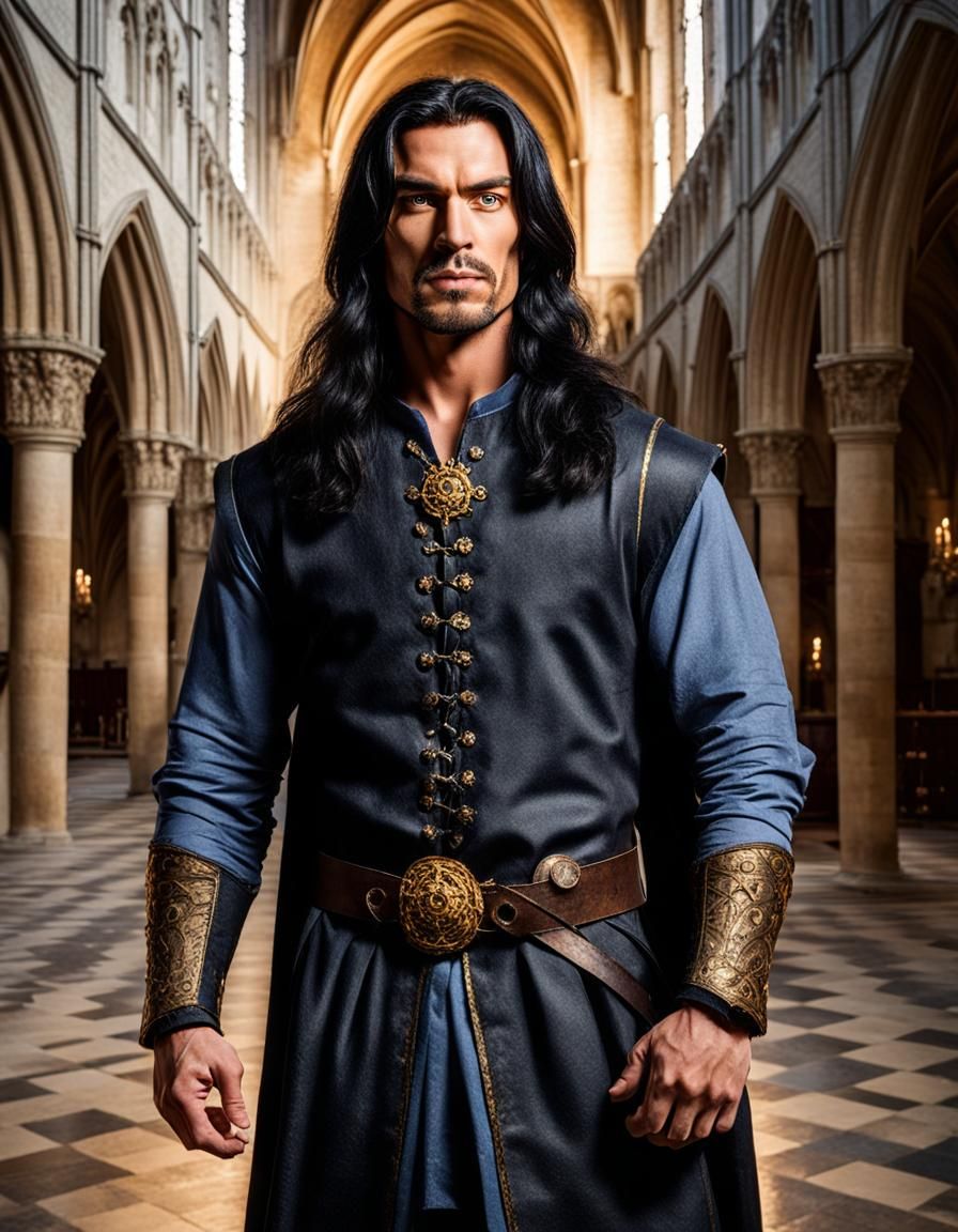 Medieval Knave in Gothic Nave at Golden Hour