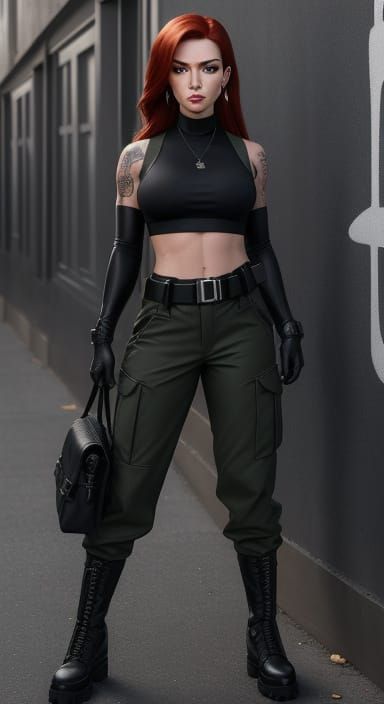 Epic Digital Painting of Kim Possible in Modern Graffiti Sce...