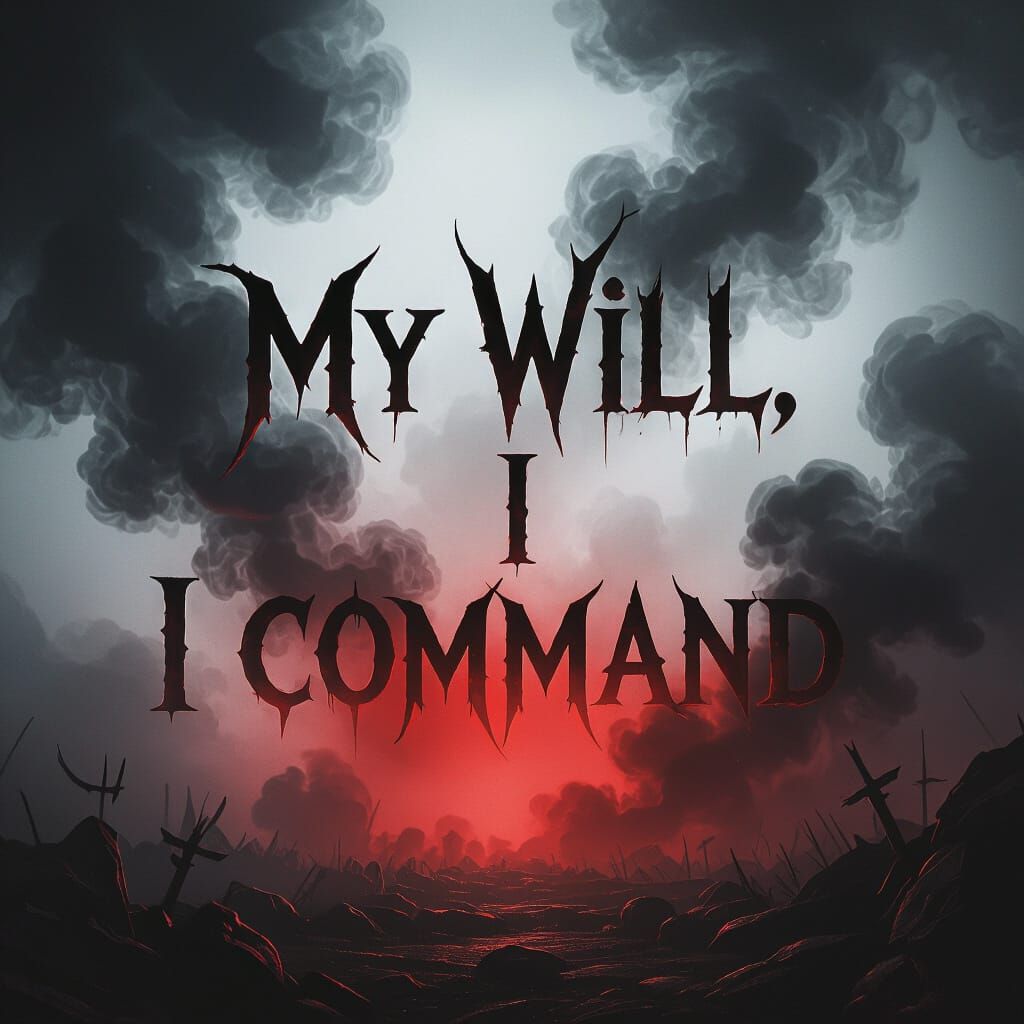 Eerie Dark Fantasy Typography Art: My Will