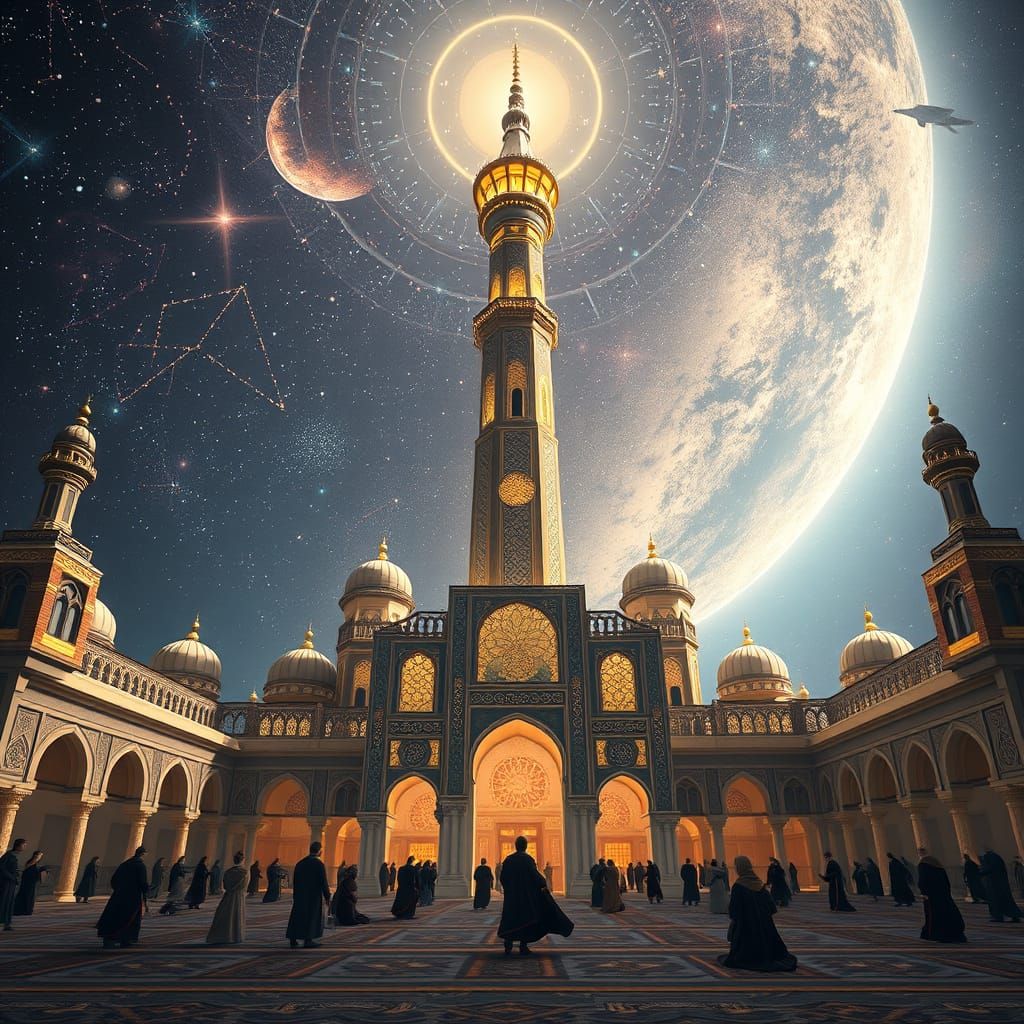 Celestial Mosque Reaching for the Stars in Baroque Style