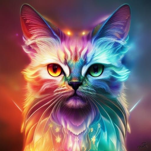 Jeweled Cat-Dragon King in Ornate Fantasy Style