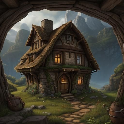 Earthy Hobbit Hole in Shire Mound