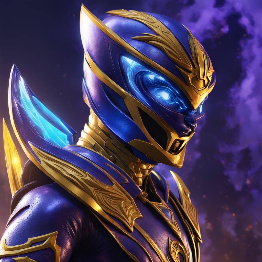 Blue Thunder Power Ranger in Dark Fantasy Style