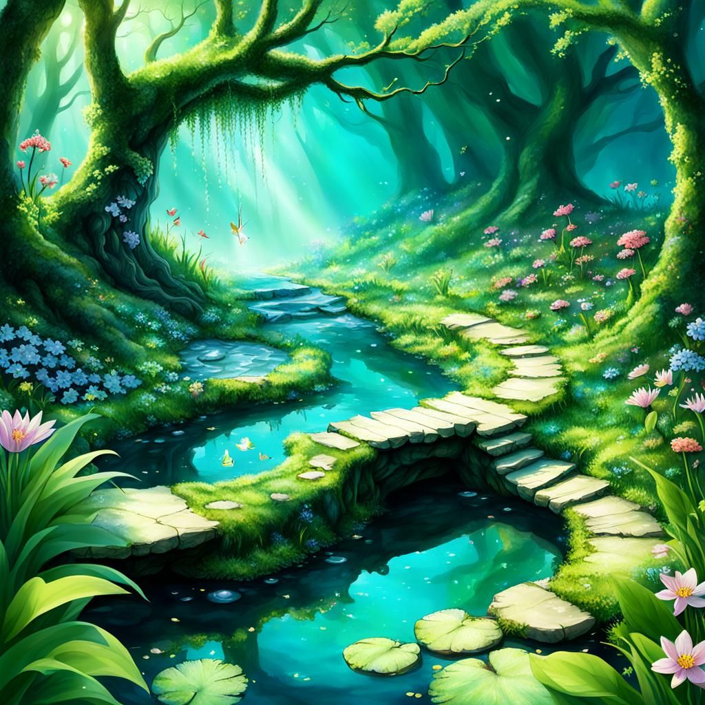 Enchanting Fairy Spring Scene