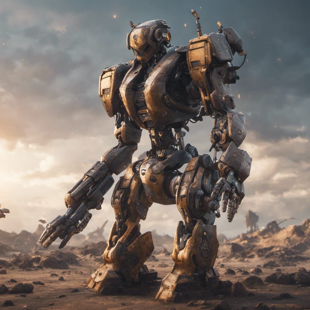 Robot Army in 3D Cinematic Style