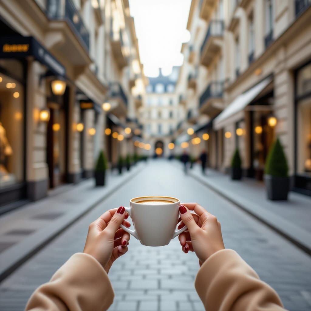 Luxury City Street Walk: First-Person View in Cinematic Styl...